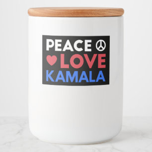Étiquette Pour Bocaux Paix Amour Kamala I - Kamala Harris Présidente