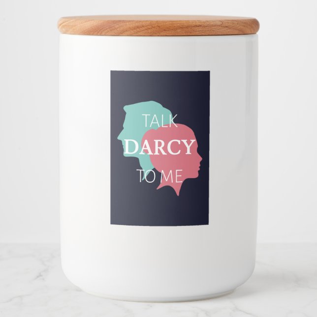 Étiquette Pour Bocaux Parle Darcy à moi IV (Devant)