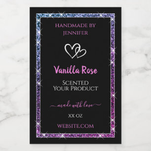 Étiquette Pour Bocaux Parties scintillant rose violet produit emballage