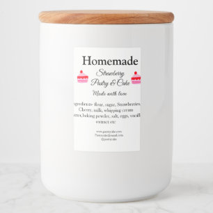 Étiquette Pour Bocaux Pâtisserie à la fraise maison faite avec tex d'amo