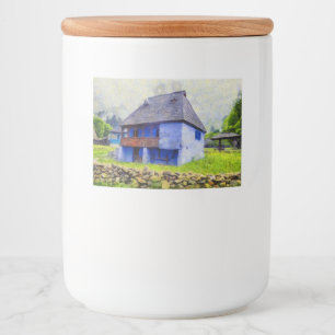 Étiquette Pour Bocaux Peinture de maison bleue