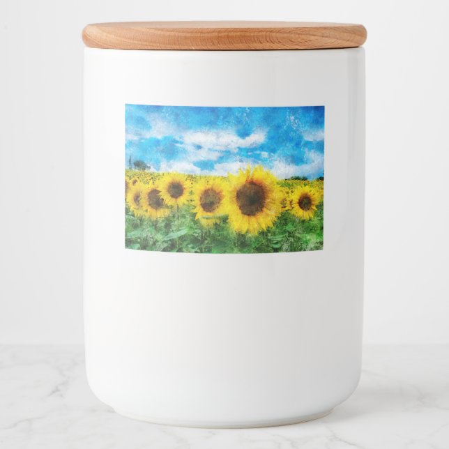 Étiquette Pour Bocaux Peinture de tournesols (Devant)