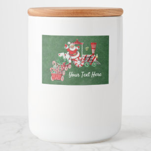 Étiquette Pour Bocaux Père Noël sur Peppermenthe Candy Train Dark Gree