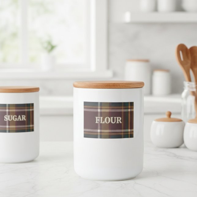 Étiquette Pour Bocaux Personalized Adhesive Jar Label - Brown and Plum  (Créateur téléchargé)