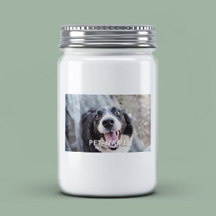 Étiquette Pour Bocaux Photo personnalisée avec le nom de votre chien sur