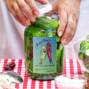 Étiquette Pour Bocaux Picket et poivre Pals Drôle Cartoon Pickles