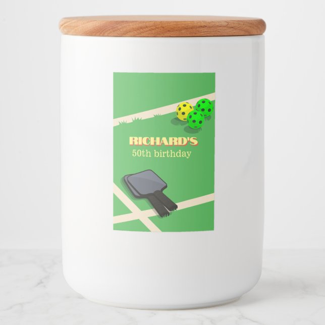 Étiquette Pour Bocaux Pickleball Thème Sport Diner Anniversaire Fête (Devant)