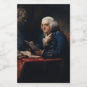 Étiquette Pour Bocaux Portrait de pouce, Benjamin Franklin Père fondateu
