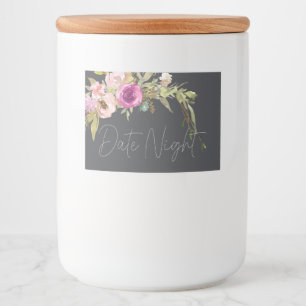Étiquette Pour Bocaux Pot en verre élégant fleurs rose poussiéreux viole