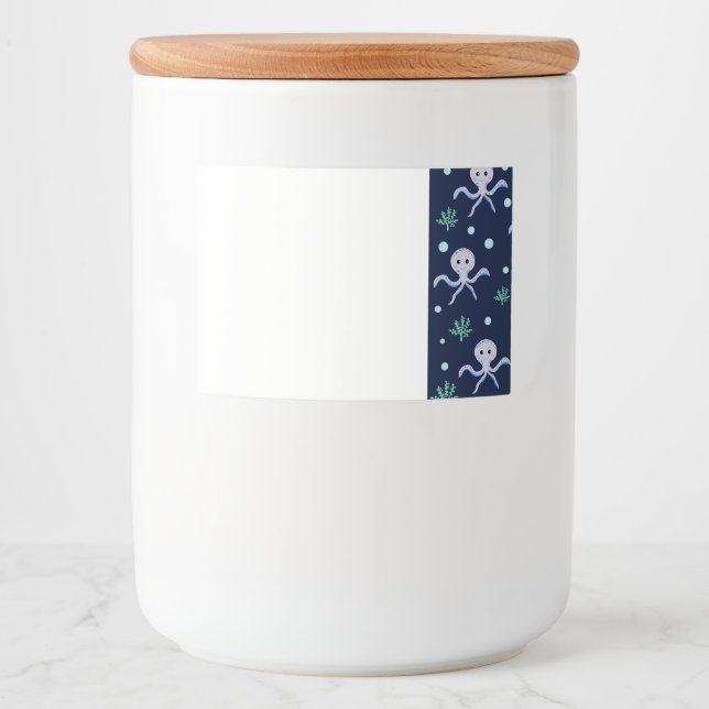 Étiquette Pour Bocaux Poulpe sous la mer motif pour enfants (Devant)