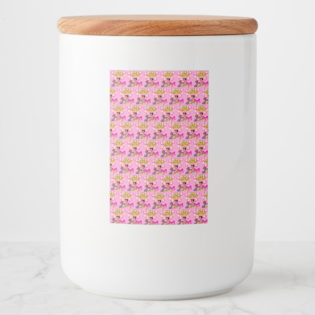 Étiquette Pour Bocaux Princesse en rose (Devant)