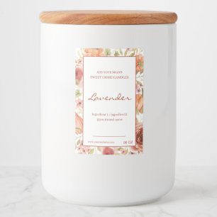 Étiquette Pour Bocaux Produit ingrédients rouge brun floral
