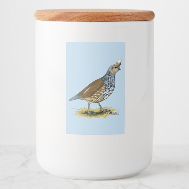 Étiquette Pour Bocaux Quail à échelle (Devant)