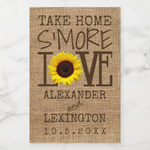 Étiquette Pour Bocaux Ramenez À La Maison S'More Love Sunflower