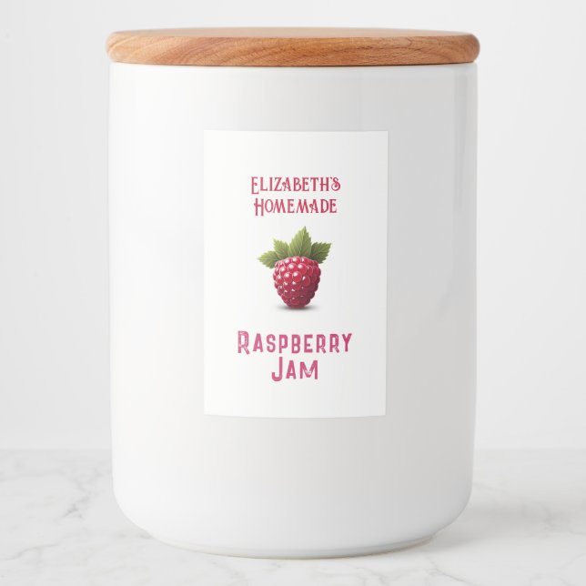 Étiquette Pour Bocaux Raspberry Jam (Devant)
