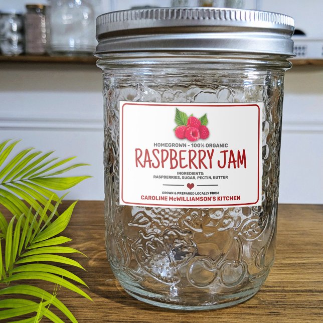 Étiquette Pour Bocaux Raspberry Jam Canned Food Label (Créateur téléchargé)