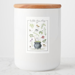 Étiquette Pour Bocaux Recette moderne Vintage de chaudron d'Halloween 1