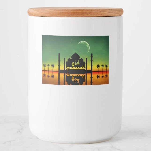Étiquette Pour Bocaux Réflexion nocturne de l'Aïd Moubarak (Devant)