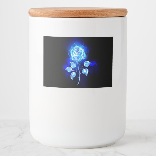 Étiquette Pour Bocaux Rose bleu brûlant (Devant)