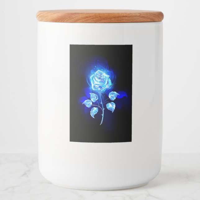 Étiquette Pour Bocaux Rose bleu brûlant (Devant)