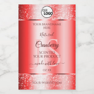Étiquette Pour Bocaux Ruby Red Soft Parties scintillant Produit Étiquett