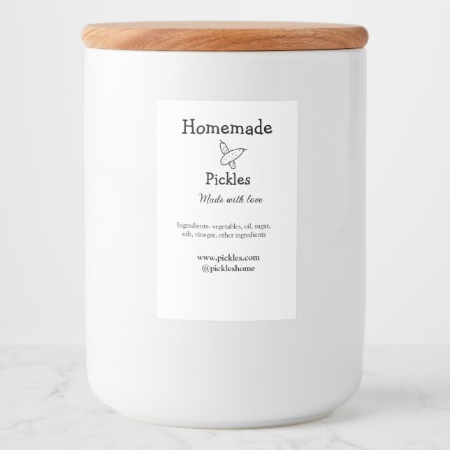 Étiquette Pour Bocaux Sachets maison faits avec amour ajouter texte site (Devant)