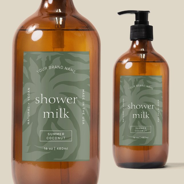 Étiquette Pour Bocaux Sage Green Chic Rectangle produit étanche Étiquett (Elegant rectangle waterproof product label in sage green, perfect for bath & body products)