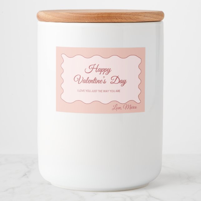Étiquette Pour Bocaux Saint Valentin Sucré (Devant)