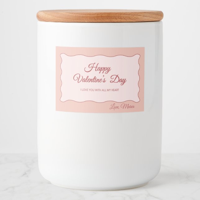 Étiquette Pour Bocaux Saint Valentin Sucré (Devant)