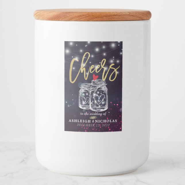 Étiquette Pour Bocaux Salutations Au Mariage Chic Mason Jar Purple Lumiè (Devant)