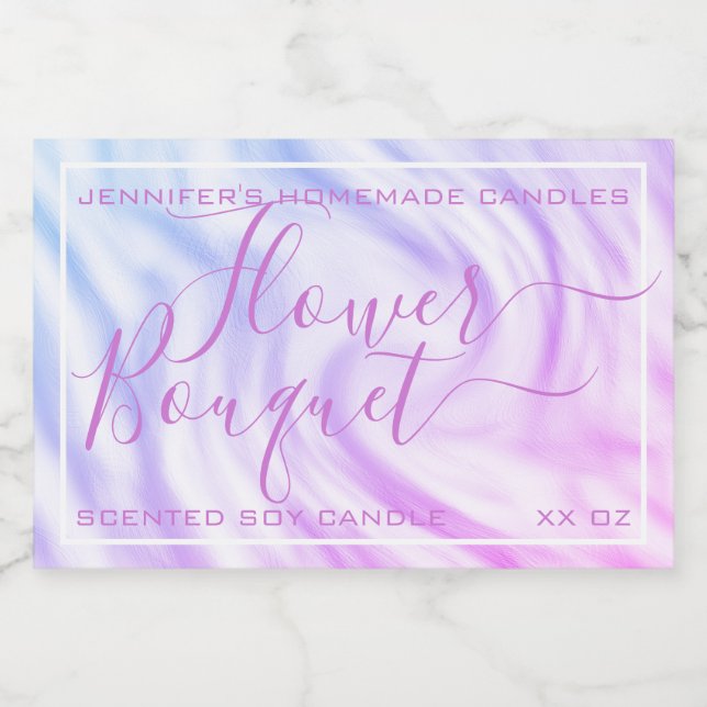 Étiquette Pour Bocaux Satin Violet Ombre Calligraphie Texte Signature Ch (Étiquettes simples)