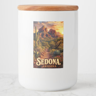 Étiquette Pour Bocaux Sedona Arizona Coucher de Soleil Roche Rouge Déser