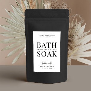 Étiquette Pour Bocaux Sels de bain minimalistes blancs noirs étanches Ét