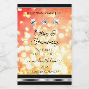 Étiquette Pour Bocaux Shimmery Red Gold Parties scintillant Produit Étiq