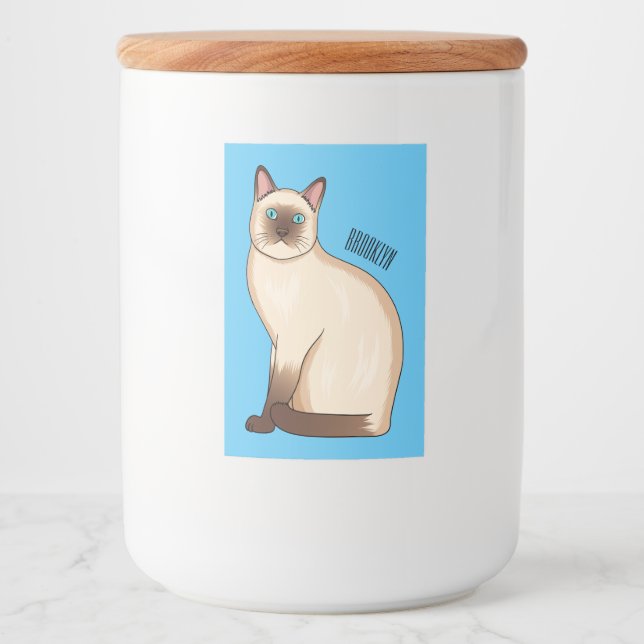 Étiquette Pour Bocaux Siamese cat cartoon (Devant)