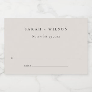Étiquette Pour Bocaux Simple Dusky Egg Ivory White Minimal Place Card