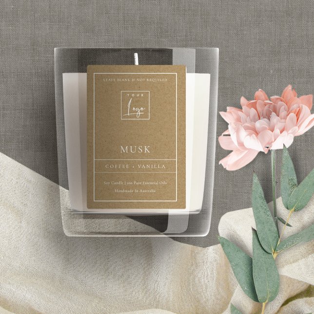 ÉTIQUETTE POUR BOCAUX SIMPLE ÉLÉGANT KRAFT LOGO FRONTIÈRE MODERNE BOULE (Créateur téléchargé)