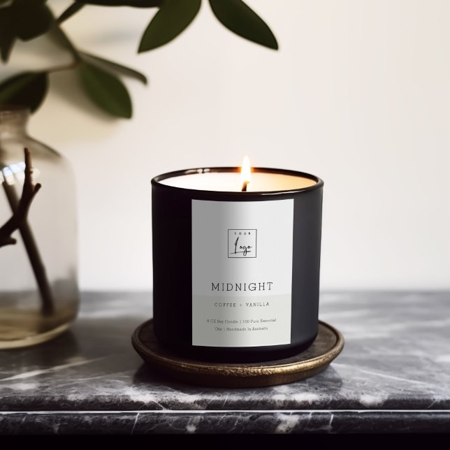 ÉTIQUETTE POUR BOCAUX SIMPLE ÉLÉGANT LOGO MODERNE MINIMAL BOUGIE BLANCHE (Créateur téléchargé)