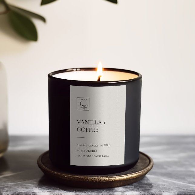 ÉTIQUETTE POUR BOCAUX SIMPLE OEUF DUSKY IVORY BLANC MINIMUM BOUGIE LOGO (Créateur téléchargé)