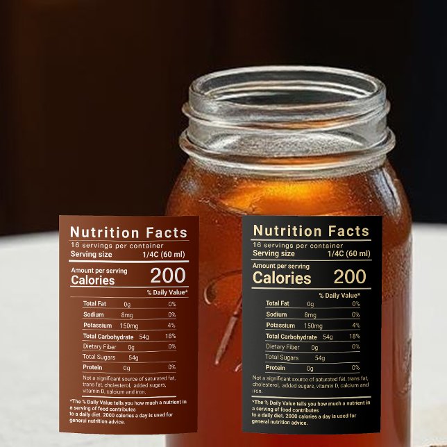 Étiquette Pour Bocaux Sirop d'érable Valeur nutritive Derniers règlement (Créateur téléchargé)