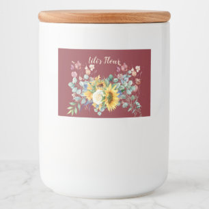 Étiquette Pour Bocaux Stockage de tournesol personnalisé