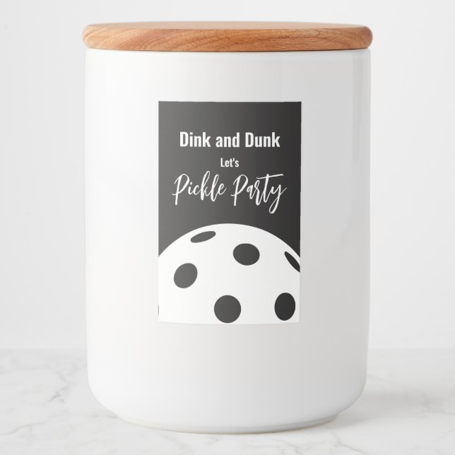 Étiquette Pour Bocaux Style Rétro Neon Noir Thème Pickleball Anniversair (Devant)