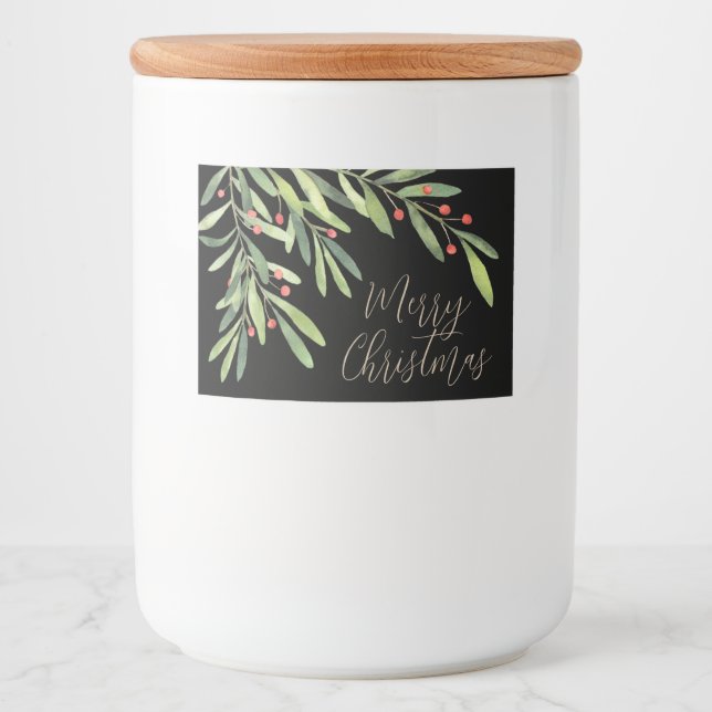 Étiquette Pour Bocaux Succursales Berries Noël Noir (Devant)