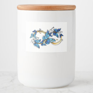 Étiquette Pour Bocaux Symbole infini de papillons Morpho bleus