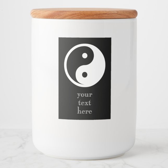 Étiquette Pour Bocaux Symbole Yin Yang - tatouage solide design 2 (Devant)
