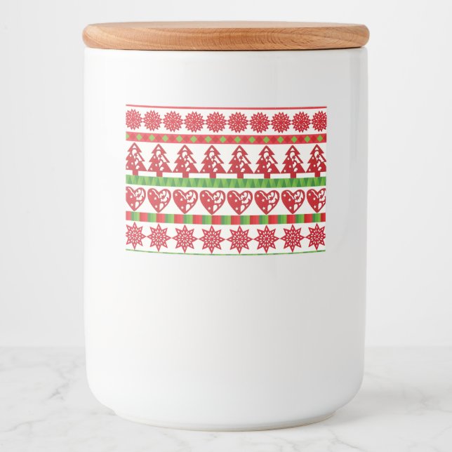 Étiquette Pour Bocaux Symboles de Noël (Devant)