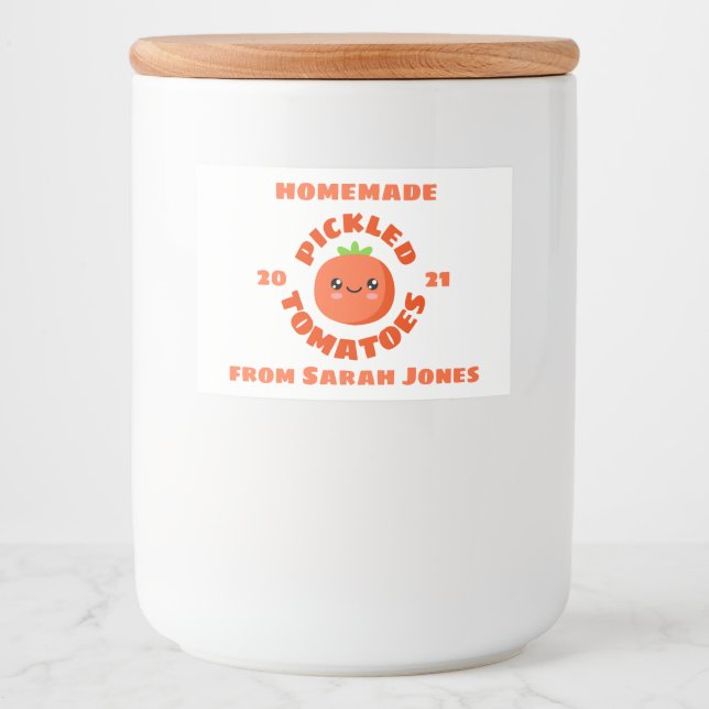 Étiquette Pour Bocaux Tomates marinées maison (Devant)