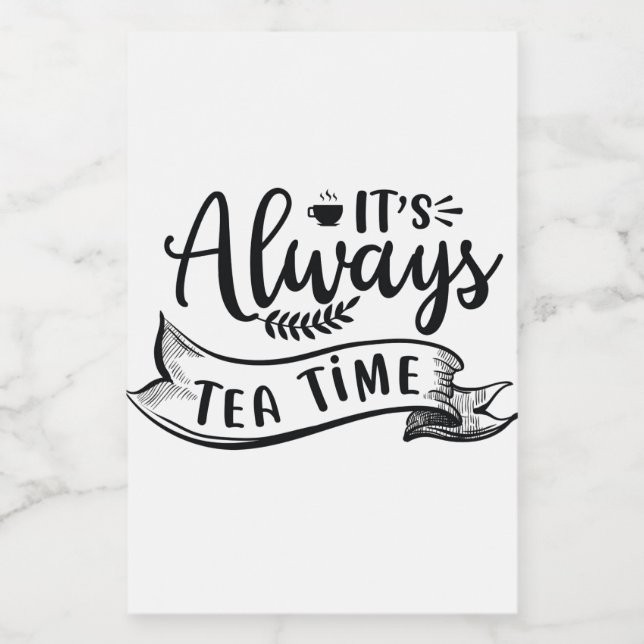 Étiquette Pour Bocaux Toujours Tea time (Étiquettes simples)