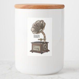 Étiquette Pour Bocaux Tourne-disque dessin animé