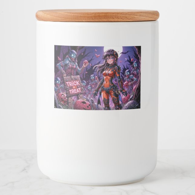 Étiquette Pour Bocaux Trick ou traiter Halloween Zombies distribuer le c (Devant)